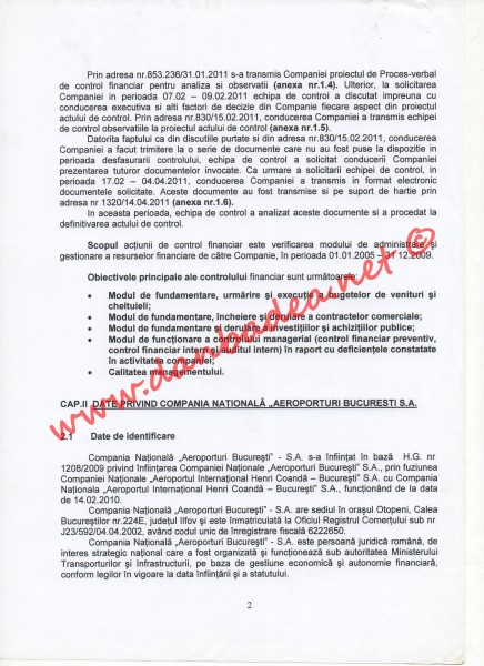 ANAF: Proces verbal de control financiar la Aeroportul Otopeni (pag.2)