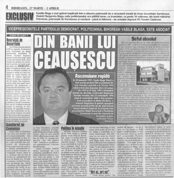 Articol din presa vremii - Bihoreanul 2002