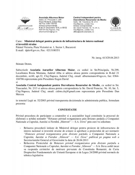 Contestarea Hotarârii lui Șova - pag 1