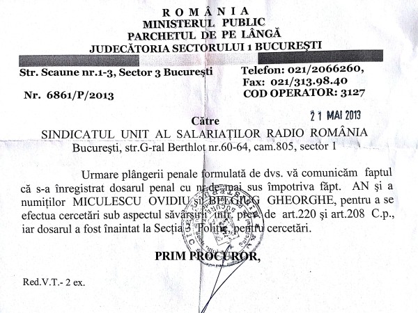 Ovidiu Miculescu, cercetat penal la sesizarea SUS-RR pentru tulburare de posesie (art 220 CP) și furt (art 208 CP)