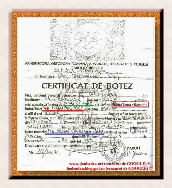 Palestinianul Iyad Arafat Shehaden-Diab, șeful comunității musulmane din Cluj a fost botezat în 2002, la Parohia Sf. Gheorghe din Cluj, devenind creștin ortodox. Motivul: căpătarea statutului de refugiat politic, pe motiv că ar fi fost persecutat pentru apostazie în țara de origine. Motivul oficial este că statutul de refugiat poliytic îi conferă drepturi altfel imposibil de obținut. Paradoxul este că un ortodox conduce o comunitate musulmnă. ABSURD!