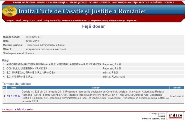 Decizia Înaltei Curţi de Casaţie şi Justiţie din 24 ianuarie 2014: Unirea cu Năstase, Voicu şi Vîntu a devenit posibilă!