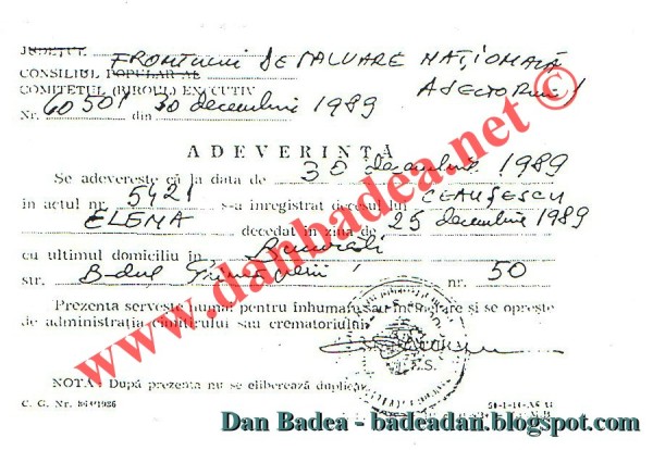 adeverinta inhumare Elena C