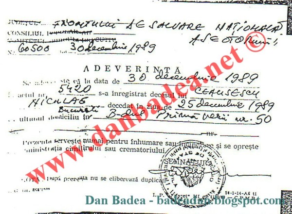 adeverinta inhumare Nicolae C