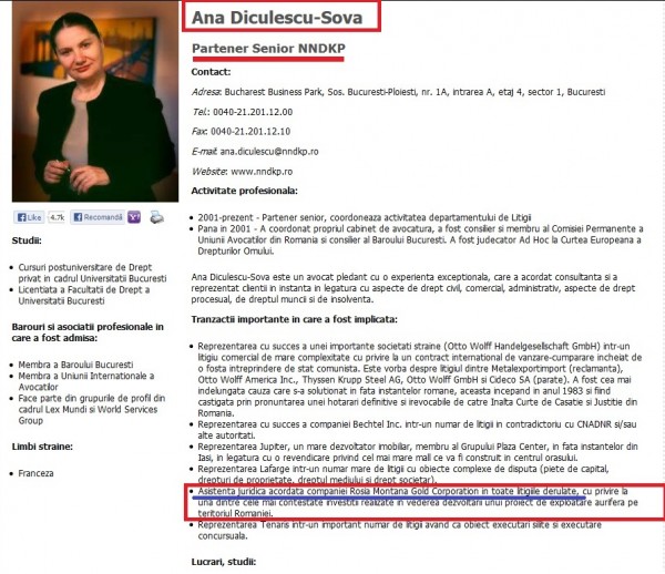 Ana Diculescu-Șova - apărătorul companiei Roșia Montana Gold Corporation - mămica fiului ei Dan Coman-Șova, cel care apără interesele statului român în afacerea apărată de...mămica lui.