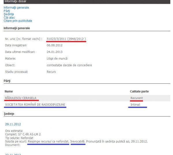 Cerasela Radulescu a fost dată afară de la Radio și a pierdut procesul cu SRR!